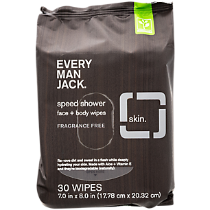Speed Shower Face & Body Wipes - Fragrance Free with Alow & Vitamin E (30 Wipes)