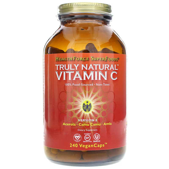 Healthforce Superfoods Truly Natural Vitamin C Capsules, 240 Vegan Capsules