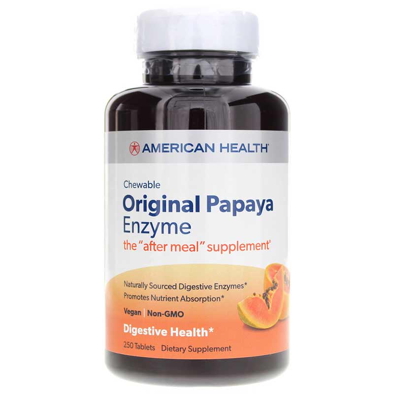American Health Chewable Original Papaya Enzyme 250 Chewable Tablets