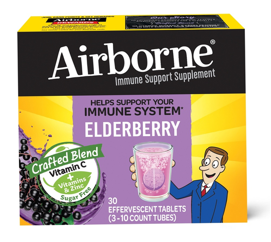 Airborne - Immune System Support Supplement Elderberry - 30 Effervescent Tablet(s)