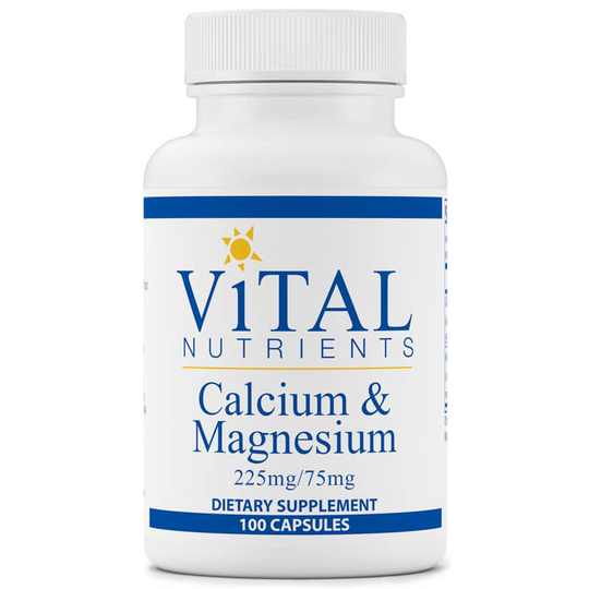 Vital Nutrients Calcium & Magnesium 225 Mg/75 Mg 100 Capsules