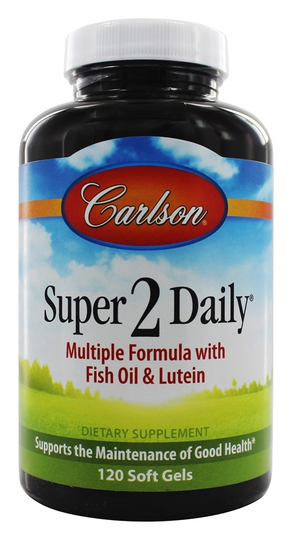 Carlson Labs - Super 2 Daily Multiple Formula With Fish Oil & Lutein Iron-Free - 120 Softgels