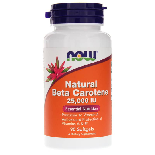 NOW Foods Natural Beta-Carotene 25,000 IU 90 Softgels