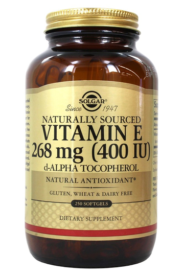 Solgar - Vitamin E Pure d Alpha Tocopherol 400 IU - 250 Softgels