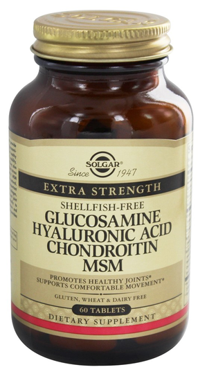 Solgar - Glucosamine Hyaluronic Acid Chondroitin MSM (shellfish-free) - 60 Tablets
