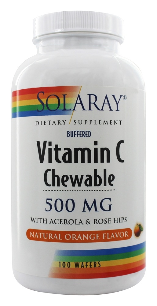 Solaray - Vitamin C Chewable Buffered Natural Orange Flavor 500 mg. - 100 Chewable Wafers