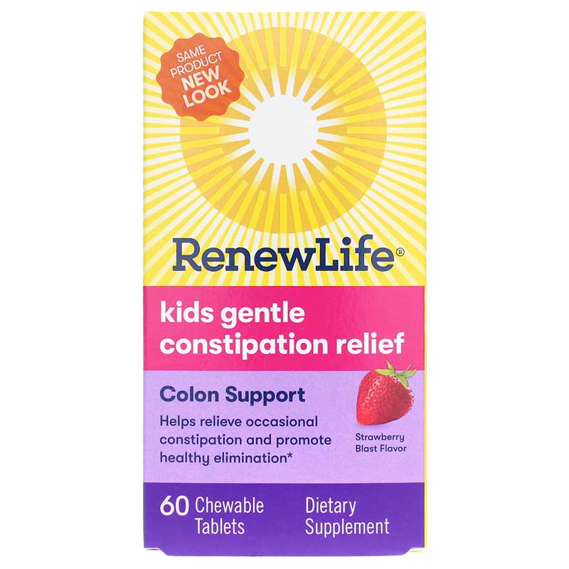 Renew Life Kids Gentle Constipation Relief 60 Chewable Tablets