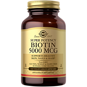 Super Potency Biotin - 5,000 MCG (100 Vegetarian Capsules)