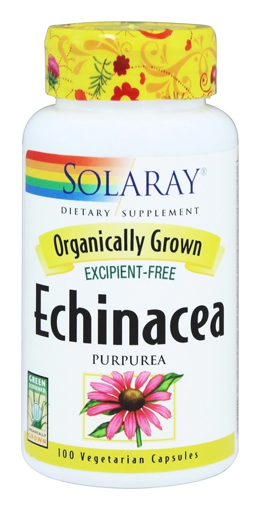 Solaray - Organically Grown Echinacea - 100 Vegetarian Capsules
