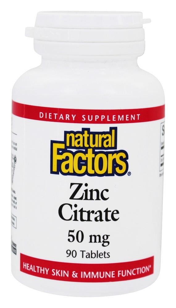 Natural Factors - Zinc Citrate 50 mg. - 90 Tablets