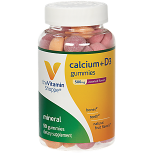 Calcium & Vitamin D3 - 500 MG - Assorted Natural Fruit Flavors (50 Gummies)