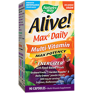 Alive! Whole Food Energizer Multivitamin - Iron Free (90 Vegetable Capsules)