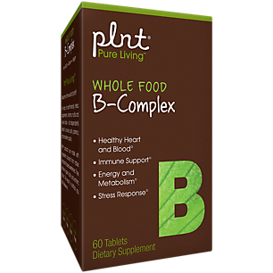 Whole Food Vitamin B-Complex - Promotes Healthy Heart & Blood, Immune Support & Energy - Non-GMO, Vegan (60 Tablets)