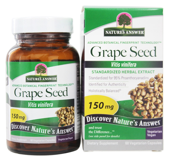 Nature's Answer - Grape Seed 95 OPC's Extract - 60 Vegetarian Capsules