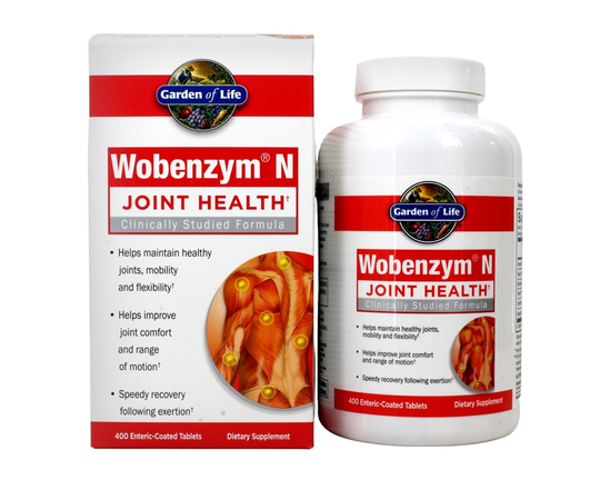 Garden of Life - Wobenzym N Healthy Inflammation and Joint Support - 400 Enteric-Coated Tablets (Formerly distributed by Mucos)