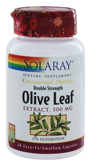 Solaray - Guaranteed Potency Olive Leaf Extract Double Strength 500 mg. - 30 Capsules