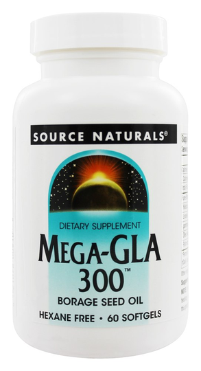 Source Naturals - Mega-GLA 300 Borage Seed Oil - 60 Softgels