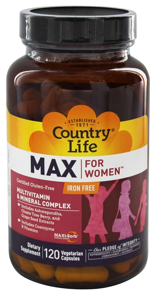 Country Life - Maxi-Sorb Maxine Daily Multiple For Women Iron-Free - 120 Vegetarian Capsules