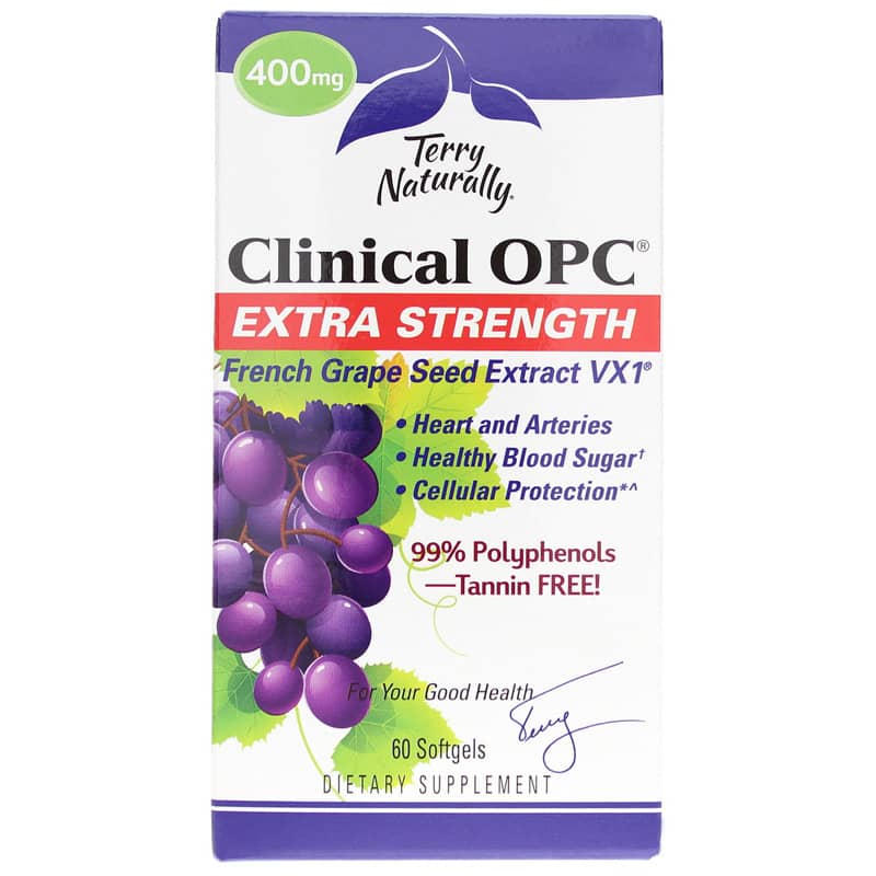 Terry Naturally Clinical OPC Extra Strength French Grape Seed Extract 60 Softgels
