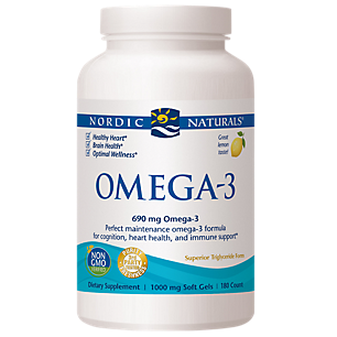 Omega-3 Softgels for Cognition, Heart Health & Immune Support - 690 MG - Lemon (180 Softgels)
