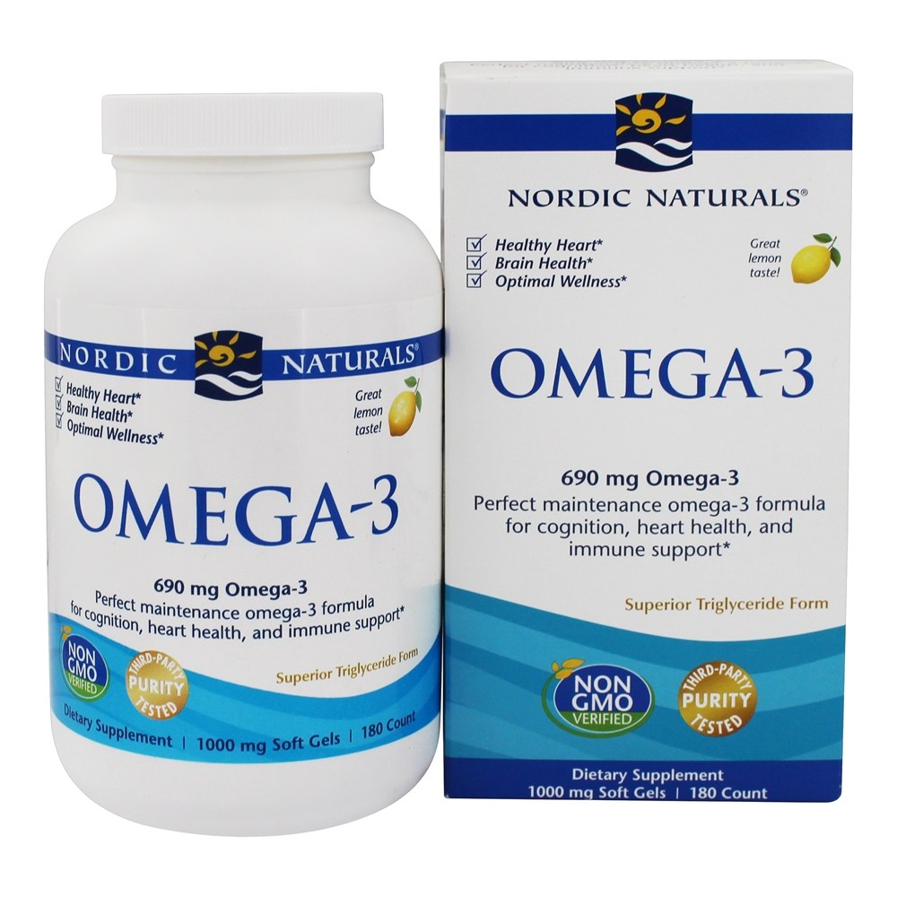 Nordic Naturals - Omega-3 Purified Fish Oil Lemon 690 mg. - 180 Softgels