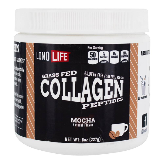 LonoLife - Grass Fed Collagen Peptides Powder Mocha - 8 oz.