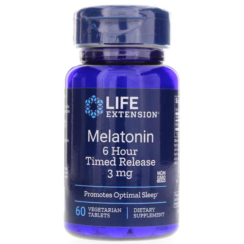 Life Extension Melatonin 6 Hour Timed Release 3 Mg 60 Tablets