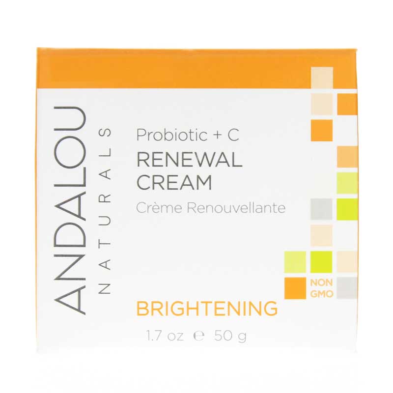 Andalou Naturals Probiotic + C Renewal Cream, Brightening Formula 1.7 Oz