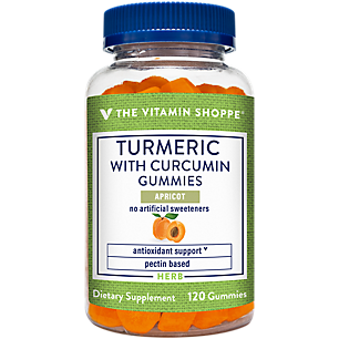 Turmeric with Curcumin Gummies - Antioxidant Support - 270mg of Turmeric Extract - Apricot (120 Gummies)