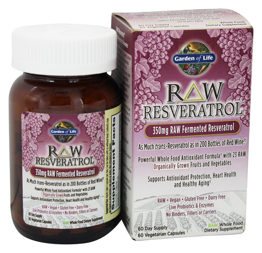 Garden of Life - Raw Resveratrol RAW Fermented Resveratrol 350 mg. - 60 Capsules