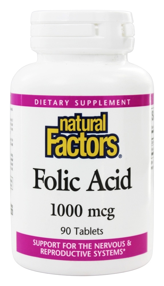 Natural Factors - Folic Acid 1000 mcg. - 90 Tablets