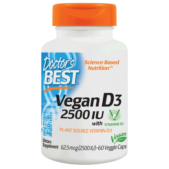 Doctor's Best - Vegan Vitamin D3 2500 IU - 60 Vegetarian Capsules