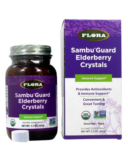 Flora - Certified Organic Elderberry Crystals Powder Immune Support - 1.7 oz.