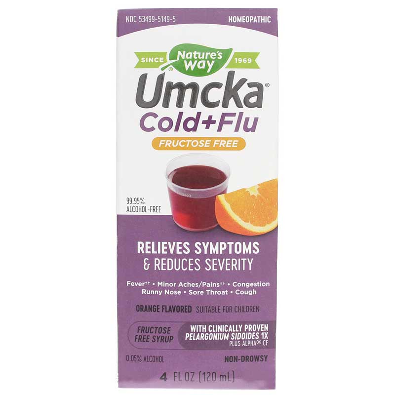 Natures Way Umcka Cold+Flu Syrup Orange Flavor 4 Oz