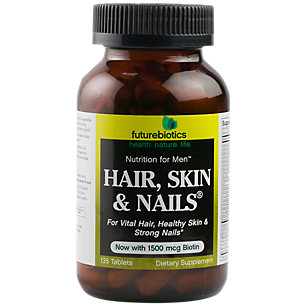 Hair, Skin & Nails For Men - Supports Vital Hair, Healthy Skin & Strong Nails - 1500 MCG Biotin (135 Tablets)