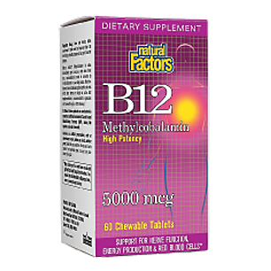 Vitamin B12 Methylcobalamin - 5,000 MCG (60 Chewable Tablets)