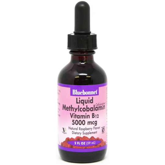 Bluebonnet Liquid Methylcobalamin Vitamin B12 5000 Mcg 2 Oz