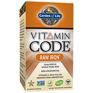 Vitamin Code Whole Food Iron (30 Vegan Capsules)