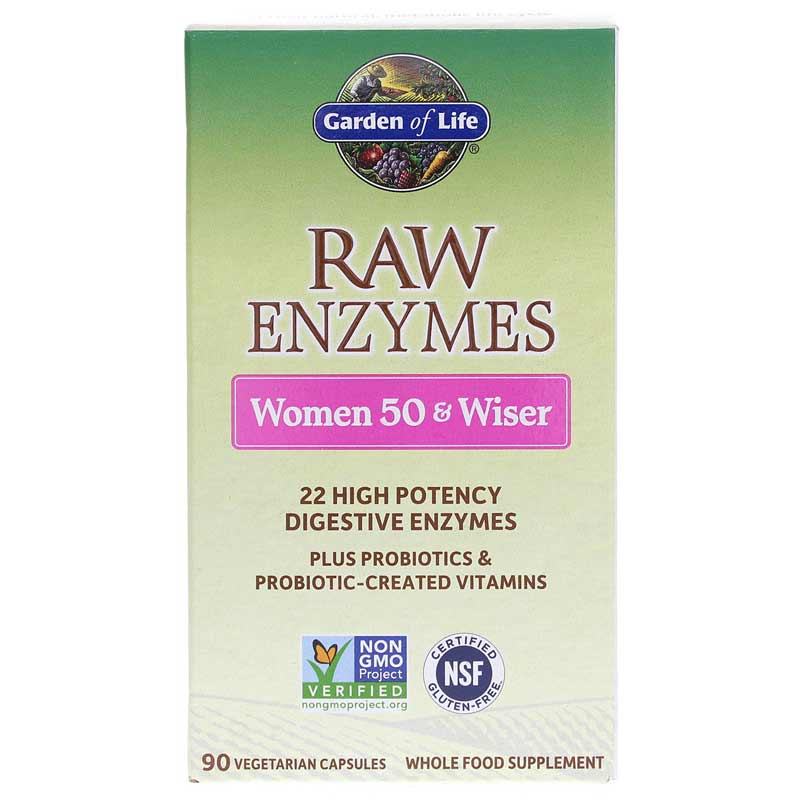 Garden of Life Raw Enzymes Women 50 & Wiser 90 Veg Capsules