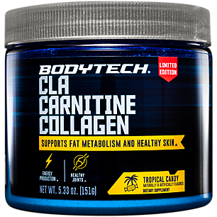 CLA Carnitine Collagen- Supports Fat Metabolism and Healthy Skin- Tropical Candy (5.33 oz. / 10 Servings)