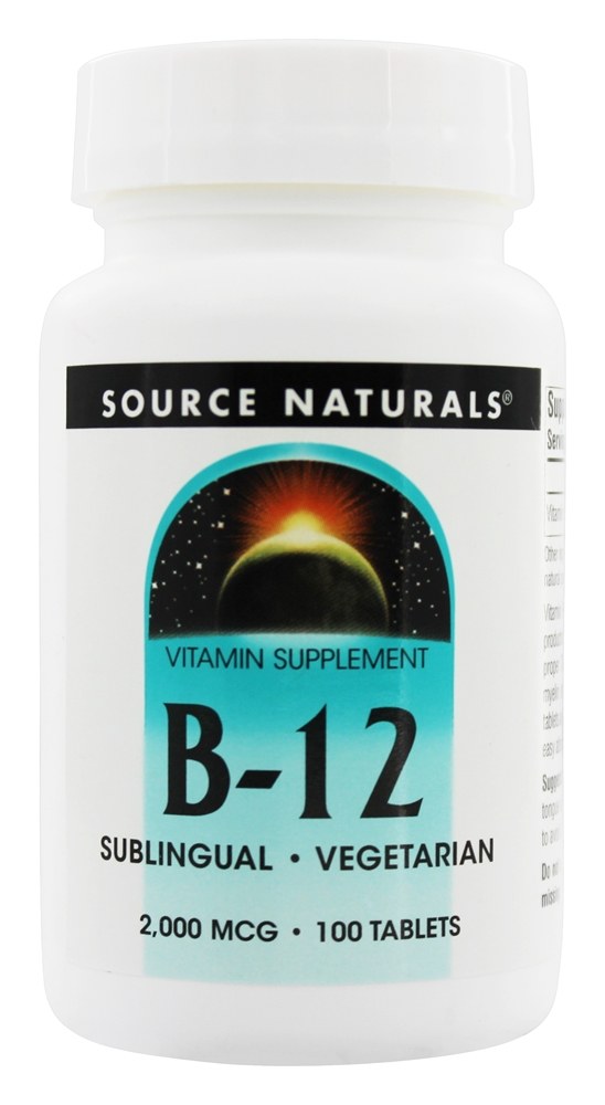 Source Naturals - Vitamin B12 Sublingual 2000 mcg. - 100 Tablets