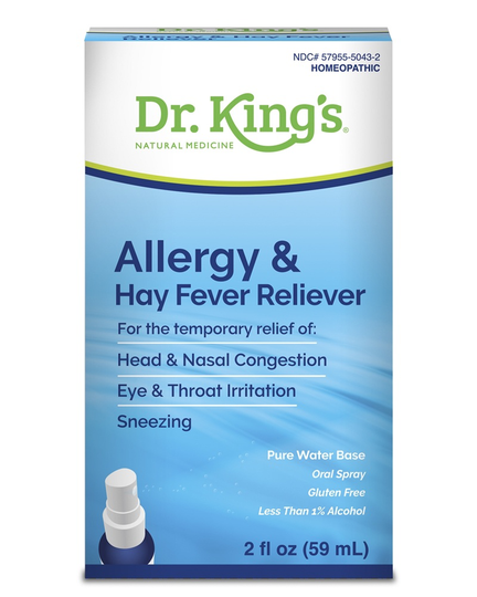 King Bio - Allergy & Hay Fever Reliever Oral Spray Homeopathic Natural Medicine - 2 fl. oz.