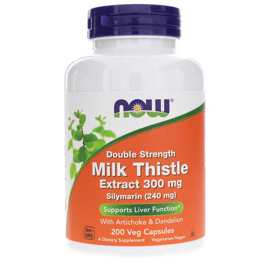 NOW Foods Silymarin Milk Thistle Extract 300 Mg Double Strength 200 Veg Capsules