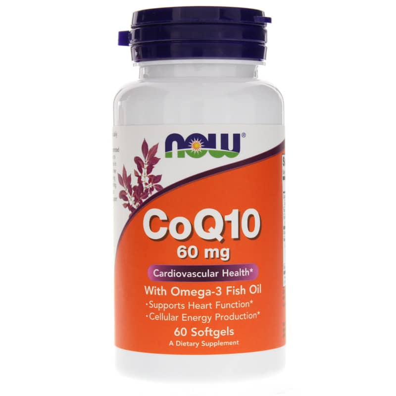 NOW Foods CoQ10 60 Mg with Omega-3 Fish Oil 60 Softgels