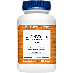 L-Tyrosine - Supports Mental Alertness, Neurotransmitter Production & Brain Function - 500 MG (300 Capsules)