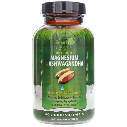 Irwin Naturals Magnesium + Ashwagandha 60 Liquid Softgels