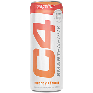 C4 Smart Energy Carbonated Drink Naturally Sweetened with Cognizin - Grapefruit (4 Drinks,12 Fl Oz.Each)