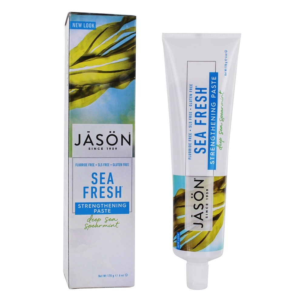 JASON Natural Products - Sea Fresh Fluoride-Free Strengthening Tooth Paste Deep Sea Spearmint - 6 oz.