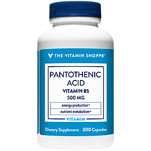 Pantothenic Acid - Vitamin B5 for Energy Production - 500 MG (300 Capsules)