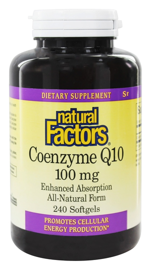 Natural Factors - Coenzyme Q10 Enhanced Absorption All-Natural Form 100 mg. - 240 Softgels